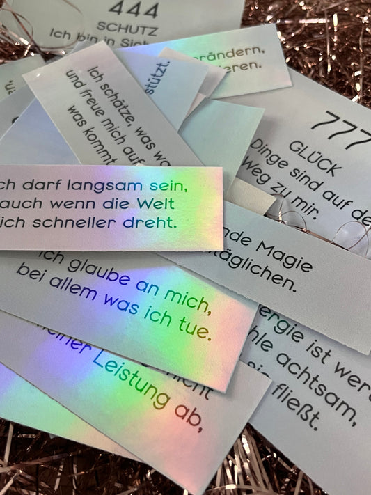 Adventskalender Sticker mit Manifestationen in Holo-Optik