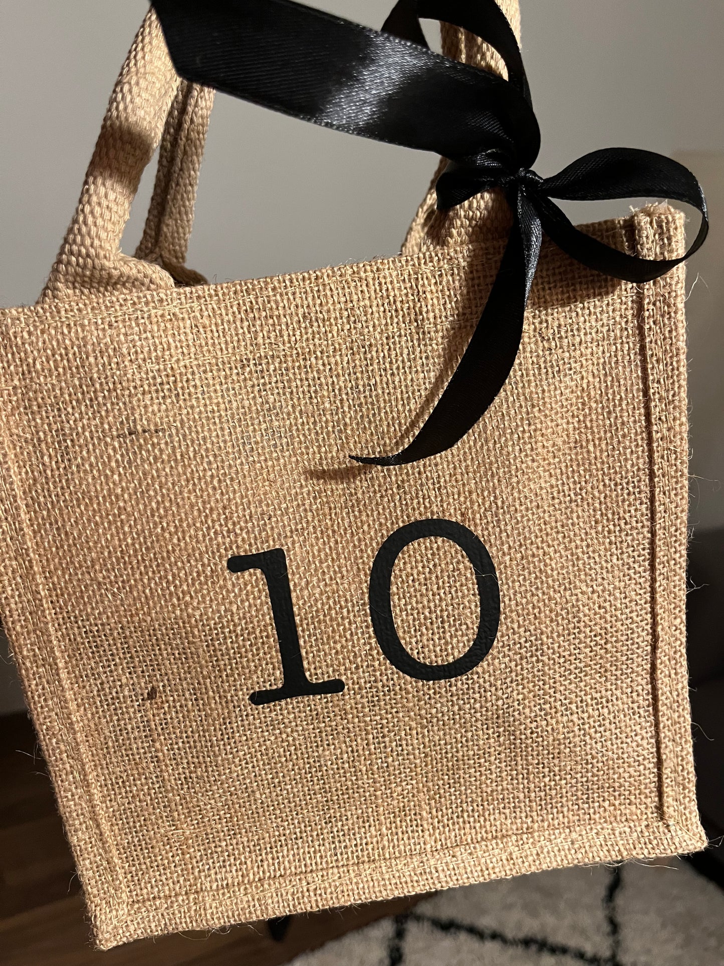 Jutetasche Mini mit Aufdruck