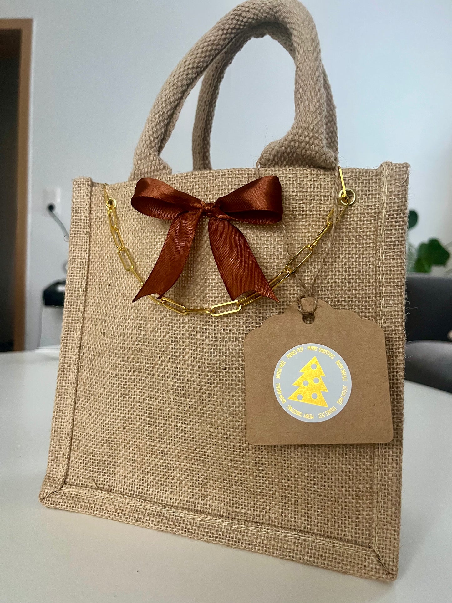 Jutetasche mini „Goldig“