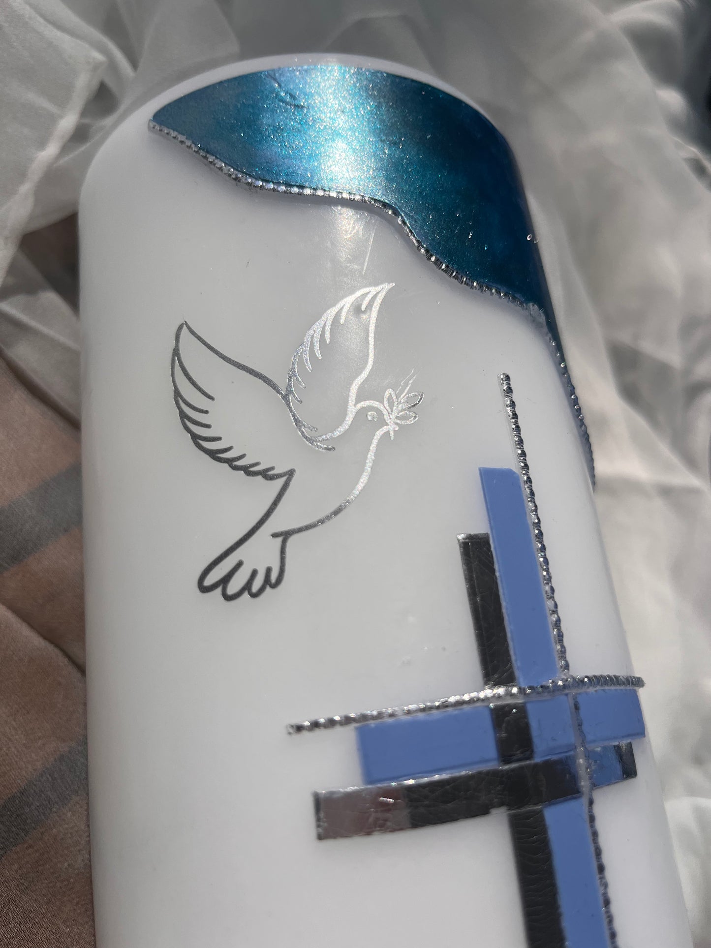 Taufkerze blau