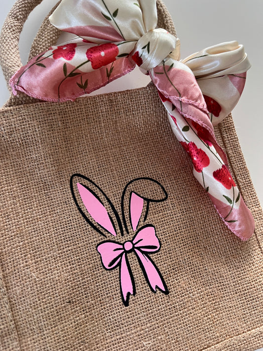 Osterkorb aus Jute mit Tuch