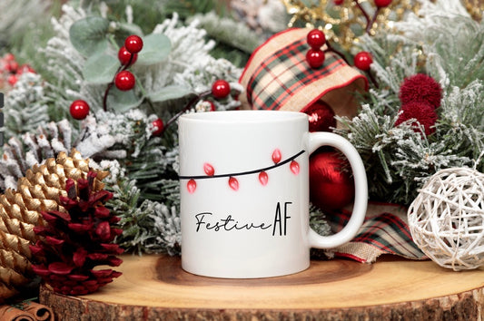 Tasse zur Weihnachtszeit "Festive AF"