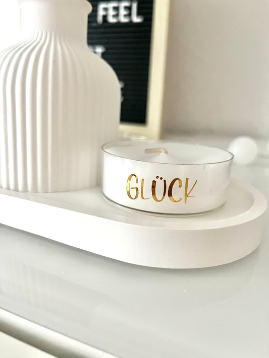 Teelicht „Glück“