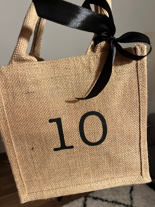 Jutetasche Mini mit Aufdruck