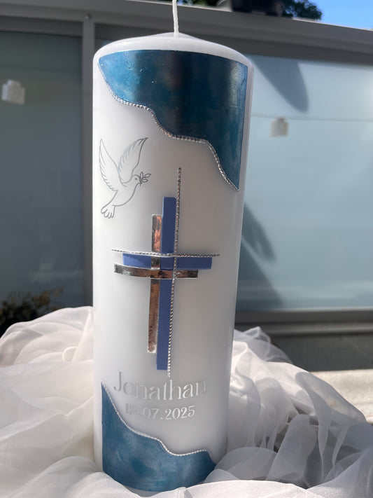 Taufkerze blau